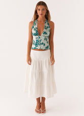 Elodie Midi Skirt - White